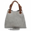 Kožené kabelka shopper bag Vittoria Gotti svetlo šedá 2269-Jjsz